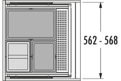 Hailo allegro k.60 cm h.380 mm 28+2x13l antraciet