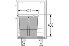 Hailo allegro k.60 cm h.380 mm 28+2x13l antraciet