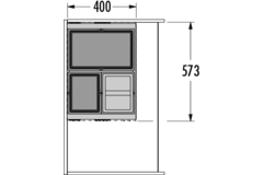 Hailo cargo aqua k.90cm 28 +2x13l antraciet SoftClose - volledig uittrekbaar