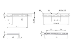 Plankdrager triade slim met beugel + schroeven