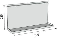 KOS-F HANGREK ZWART  235x700x121mm