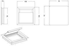 Kabeldoorvoer Exit alu 100x100x13.5mm+deksel