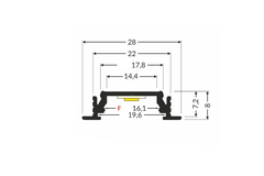 Led profiel Groove14 F 3000 geanodiseerd