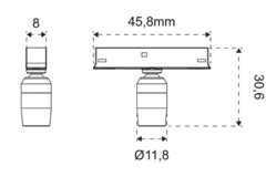 Lite Track led spot 24v 1w zwart (2 st)