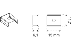 Set bevestigingsclups Lite Track (6 st)