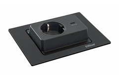 Spin zwart d-nl-l 1 stopcontact + 1 usb C