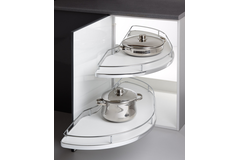 MC Line Dolphin 45cm links chroom/wit met dubbel dempingsysteem