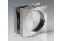 Paar vierkante handgrepen, voor 8/12 mm glas, B40 H40 L8, rvs cnc bewerkt