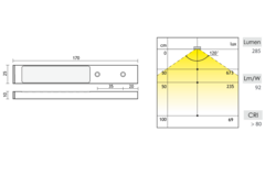 Led Emotion rettangolo 3.1w, 12V,2700K-6500K zwart