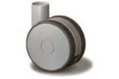 Dubbel wiel speedy+rem 60mm alu + zwart rubber zonder plaat