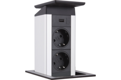 Evoline port push cuisine charger wit glas nl-d-l2 2 stopcontacten/1 usb charger