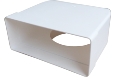 System 220 hoekadaptor 90°vlakkanaal- d125mm wit