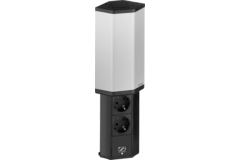Evoline v-port inox nl-d-l - 2 stopcontacten + usb charger