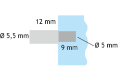 Schapdrager ijzer 5/5.5 x 21 vernikkeld