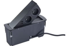 Cizo pop up fr-be 2x16a-2xusb 2a gunmetal