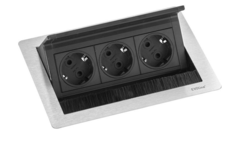 Evoline flip top push small rvs b-f3 stopcontacten 3 stopcontacten