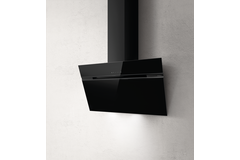 Stripe lux muur afvoer zwart glas 90 cm