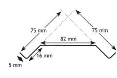 Tafelhoekplaat B3 120x75x5mm ijzer blank