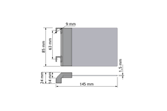 Chic line verdeler antraciet h.85  l.143mm