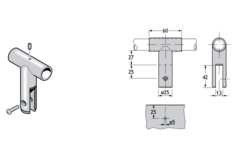 Pba 500-rvs sat. bevestigingsklem pann.13mm buizen 22mm