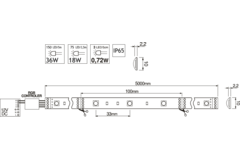 Ledstrip 5m 12V 36W RGB zelfklevend IP65