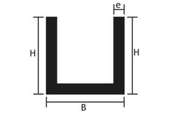 Aluminium mat profiel U