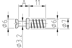 Eurodrevel staal 5mm kruis-draadlengte 11mm