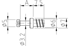 Eurodrevel staal 5mm kruis-draadlengte 7.5mm