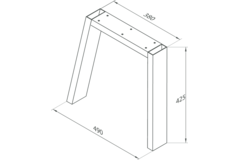 Pisa bankpoot donkergrijs