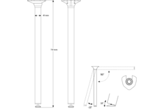 Clappo set opblapbare tafelpoten h.71 chroom