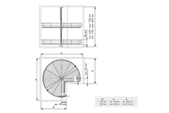 MC Line draaikorf 3/4 d.820mm 270ø chroomh:630-730 h:630-730mm
