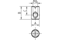 Moeren M6-15.8x11x5.5mm rond zonder rand verzinkt