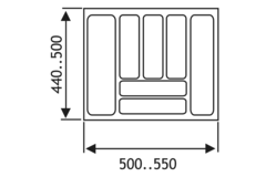 Inleglade b501-550 d441-500 2,5mm wit