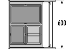Hailo triple XL 60cm 56l (3 emmers) 1x28l + 2x13l + 1x28l + 2x13l + 1 deksel voor 13l