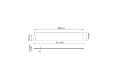 Bescherming eiland glas /zwart te boren 900mm