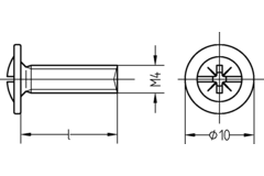 Metaalvijs rk verzinkt M4x21