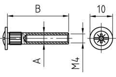 Verbindingshuls M4 d.5 x 27mm zwart