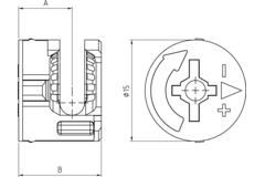 Kastverbinder excenter 15.16 Z / rand blank