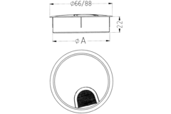 Kabeldoorvoer d.80mm metaal rvs-look