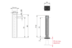 Sokkelversteller rekord tech dia12 cc70mm