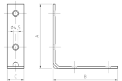 Stoelhoeken 25mm ijzer verzinkt