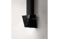 Stripe lux muur afvoer zwart glas 60 cm