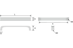 Greep rel ba160 l172 zamak geborsteld RVS-look