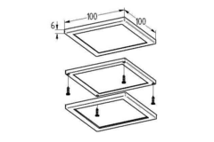 Ria led-Set 4 x 5.4w 12V 3000K RVS + schakelaar