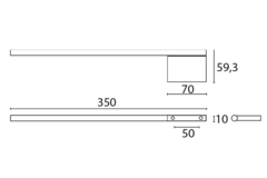 Handdoekdrager 7345  chroom 1-arm l350mm