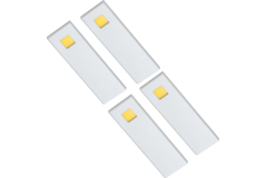 Set 4 d'lau Led rechthoekige onderbouw 3W 3200K alu -tou touch 15W met dimmertransfo
