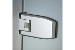 Verstelbare laterale scharnier wand/glas, voor 8/12 mm glas, B110 H60, geborsteld rvs effect