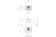 Kastverbinding AZ20 zamak 12.5mm vernikkeld