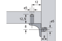 legplankdrager Sekura 6, ø 5 mm, Spuitgietzink vernikkeld