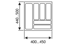 Inleglade k.50 cm alu grijs b401-450 d440-500 mm